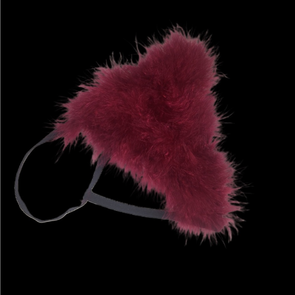Burgundy Red Feather Pantie Sizes XS Small Medium Large 1X 2X 3X 4X New